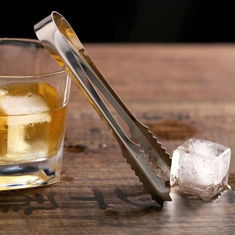 6 Piece Whiskey Ice Cubes Set with Silicone Head Tongs and Ice