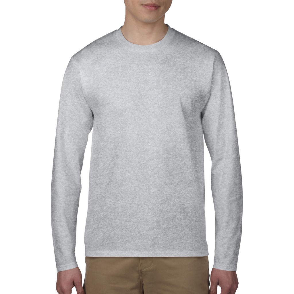 Gildan 76400 Premium Cotton Adult Long Sleeve T Shirt Sport Grey