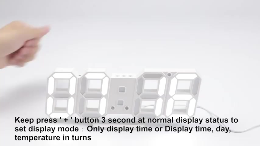 3D LED Wall Clock Modern Digital Alarm Clocks Display Home Kitchen ...