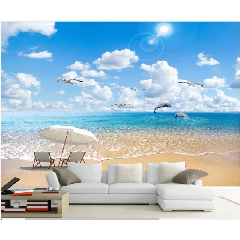 Custom Photo Mural 3d Wallpaper Beautiful Hawaiian Sand Beach Beach