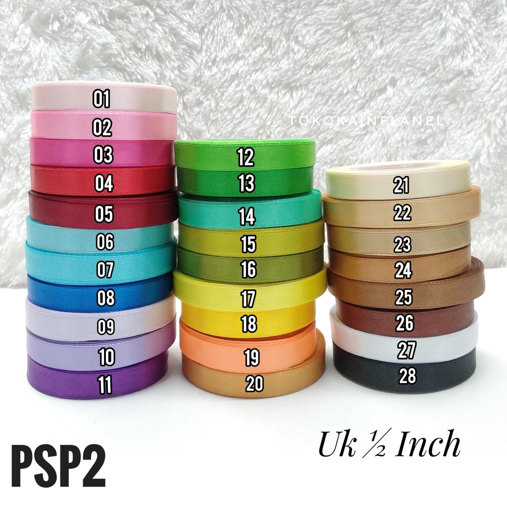 Psp2 Plain Satin Ribbon 1/2 Inch Per Roll | Shopee Philippines