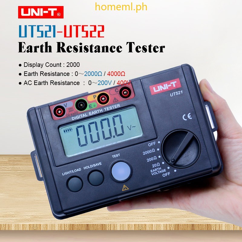 UNIT UT521 UT522 Digital Earth Ground Resistance tester 02000ohm 2000 count ohmmeter AC earth