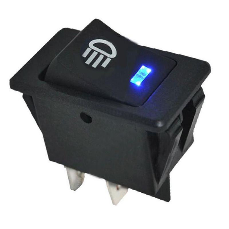 Xscorpion 19mm Amber LED Push Button Switch – 12V Marine Grade Stainless Steel – ON/OFF Power