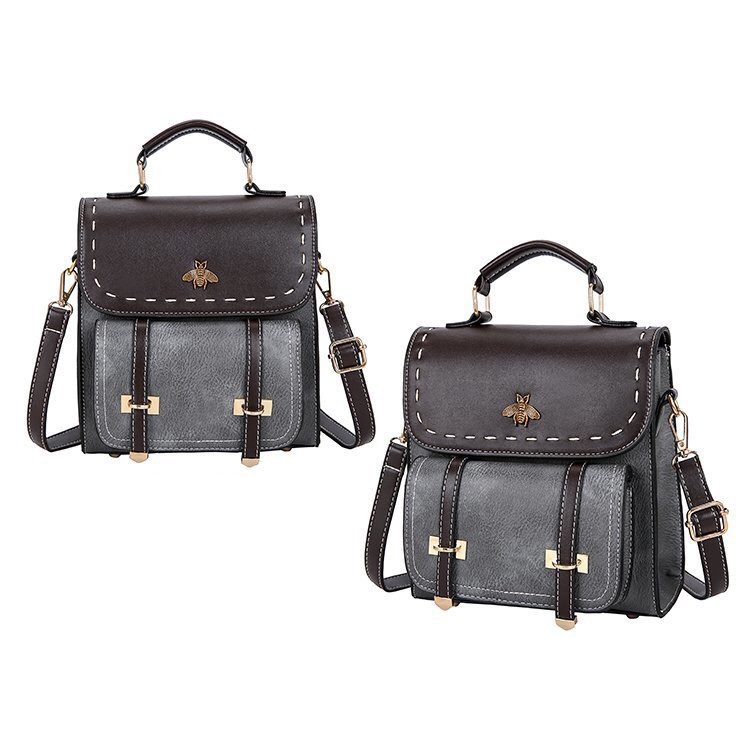 Bumblebee Leather Backpack Women Vintage Backpacks Girls Preppy Small Shoulder Bagpack Shopee Philippines