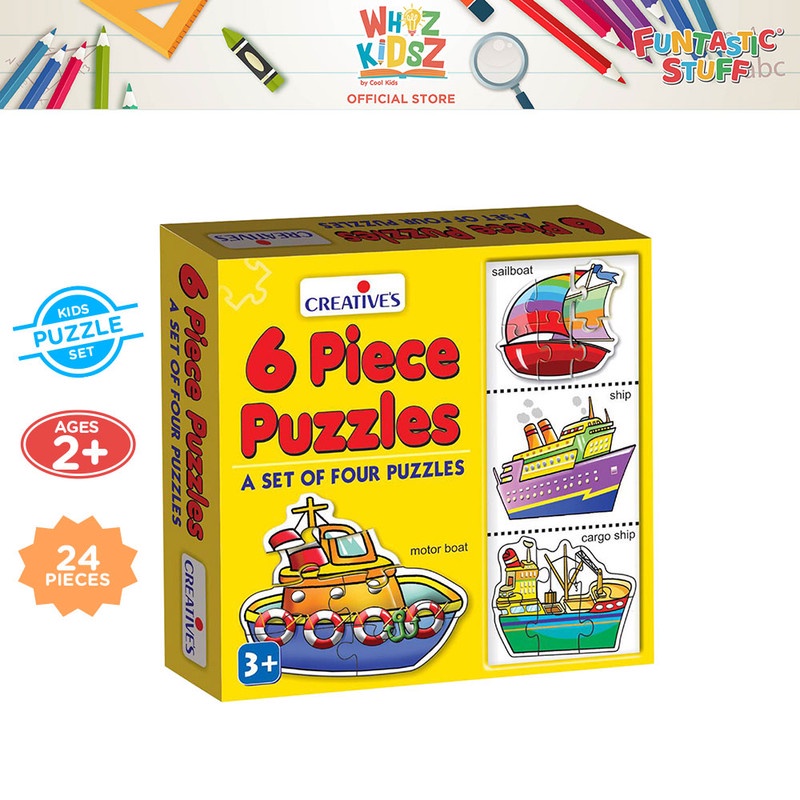 Whiz Kidsz 6 Piece Water Vehicles Puzzles, Educational Puzzles for Kids