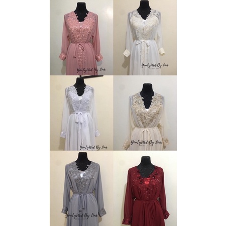 Chiffon Bridal Robe with inner | Shopee Philippines