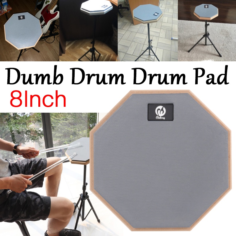 8 Inch Rubber Wooden Dumb Drum Practice Training Drum Pad Music ...