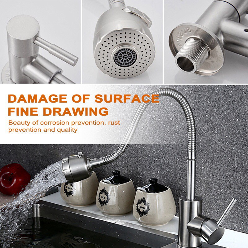 5xZIn Stock Metro Manila RCG SUS304 Stainless Steel Kitchen Faucet Wall Counter Mount SUS304