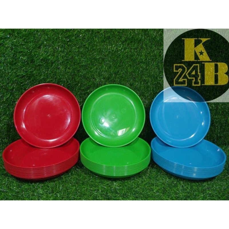 #6509 Plastic Round Colour Plate (Choose Color) (Sold Per Doz)(12 pcs ...