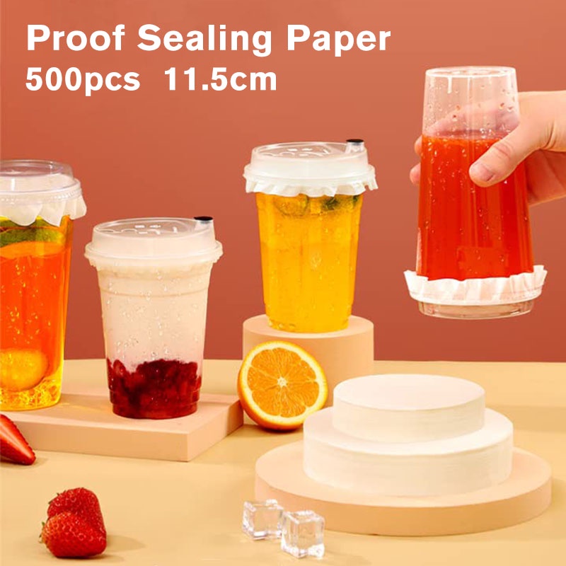 500pcs Sealing Leak Proof Paper Pad 11.5CM Disposable Coffee Milktea ...