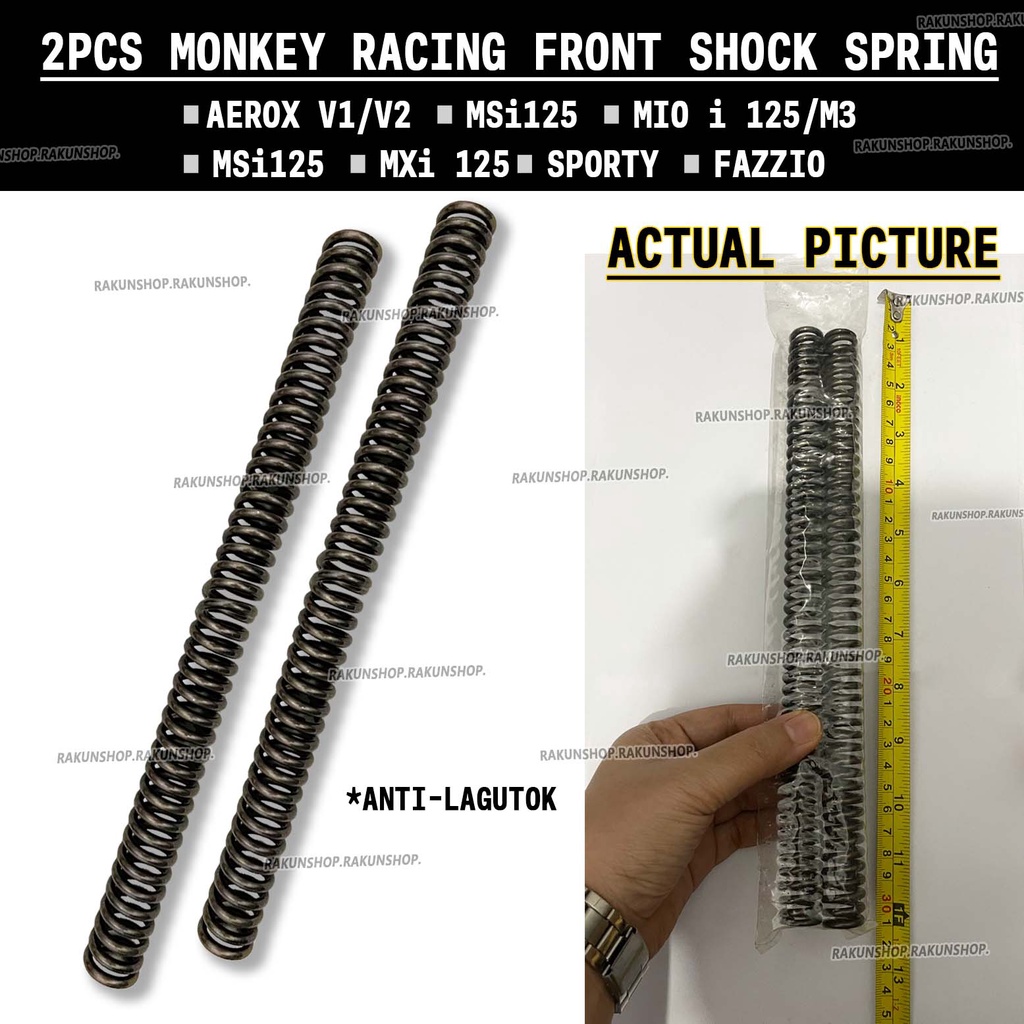 RACING M0NKEY 2pcs SET FRONT SHOCK SPRING AEROX 155 V1 V2 M3 MIO i 125 ...