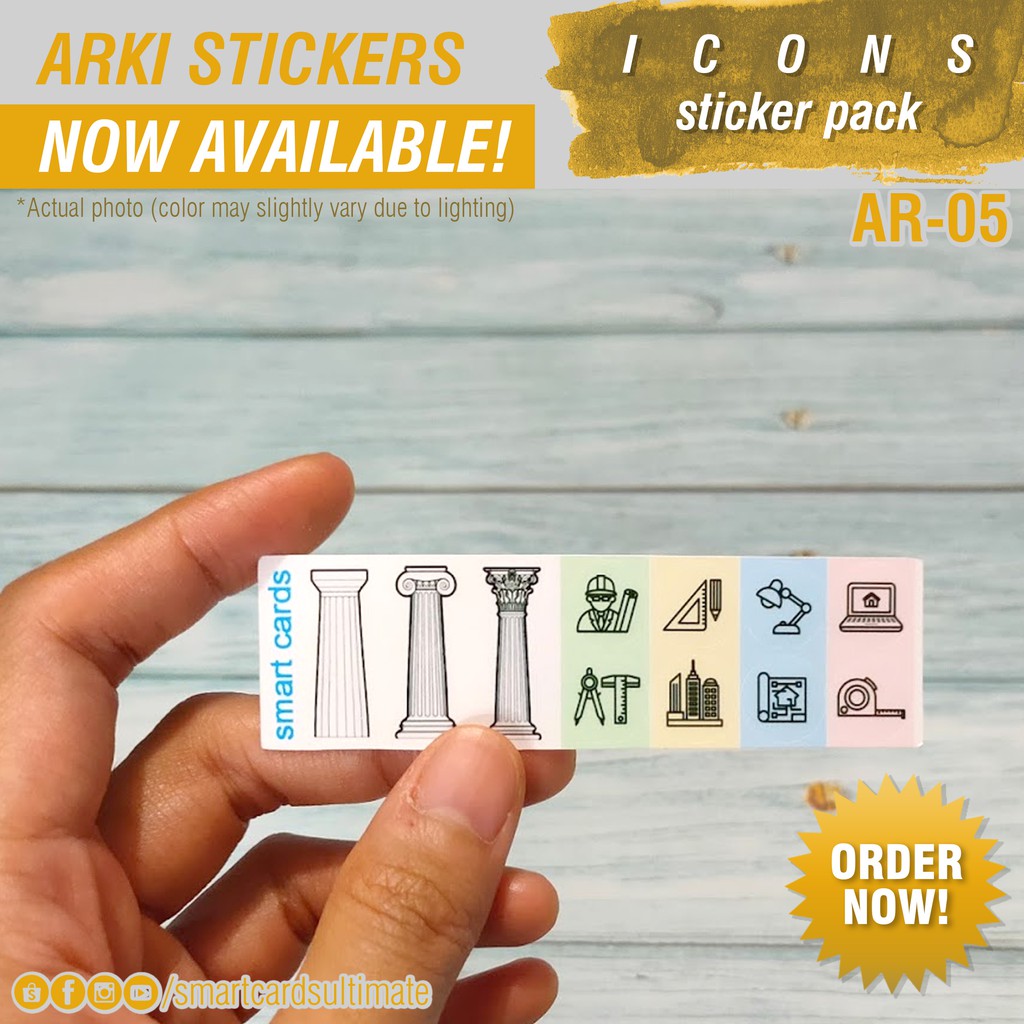 Architecture Icon Sticker Pack - 11-in-1 Vinyl Sticker Sheet - AR05 ...