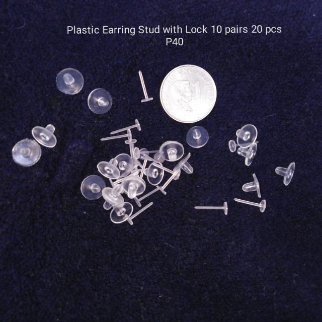 Plastic Earring Stud and Fish hook dangling 10 pairs (20 pcs)