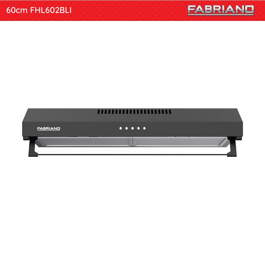 Fabriano 60cm Rangehood FHL602BLI Matte Black 3 speed settings