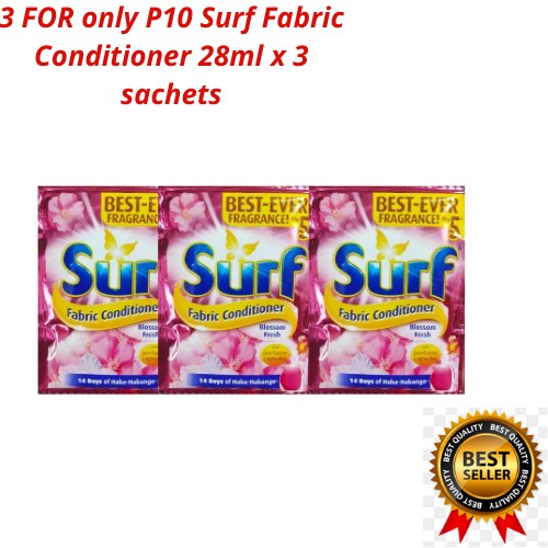 3 FOR only P10 Surf Fabric Conditioner 28ml x 3 sachets Shopee