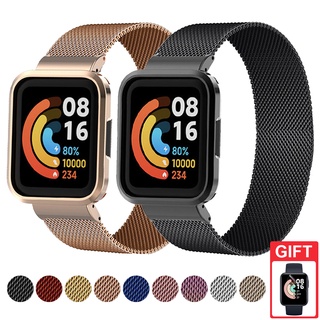 Cheap Metal+Case protector For Redmi Watch 3 Active Stainless steel  bracelet for Xiaomi Watch 3 Lite Metal strap Cover frame