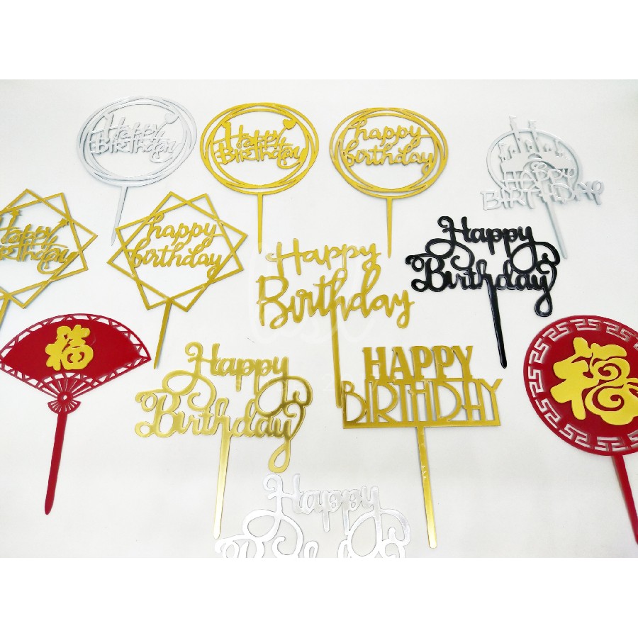 Happy Birthday Acrylic Cake Topper | Shopee Philippines