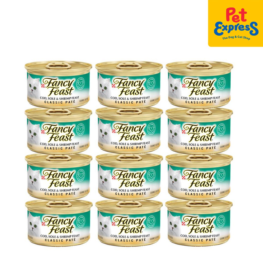 ↂ№Fancy Feast Classic Cod Sole and Shrimp Wet Cat Food 85g (12 cans ...