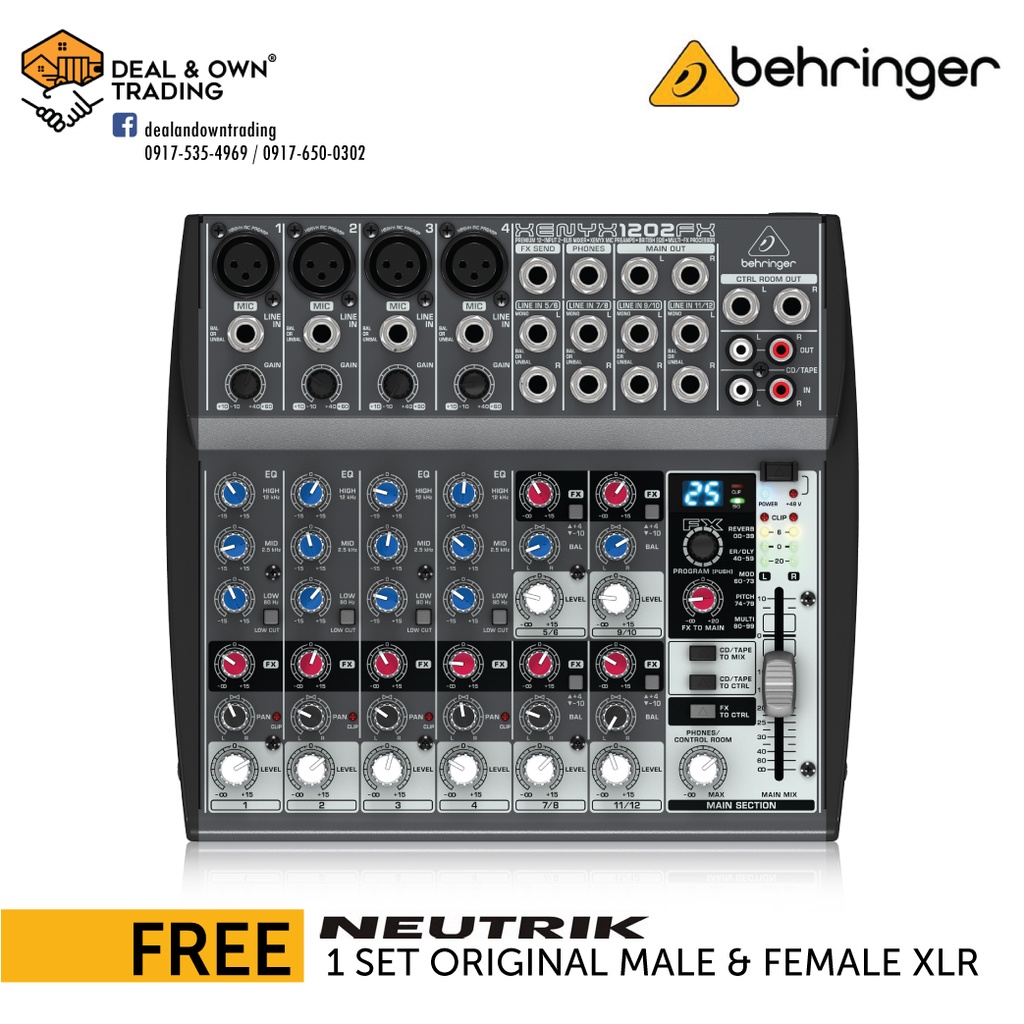 Behringer Xenyx 1202FX 12 Mixer with XENYX Mic Preamps, British EQ and