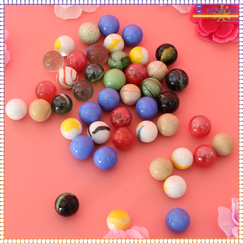 45PCS 16mm Colorful Glass Marbles, Kids Marble Run Game, Marble ...