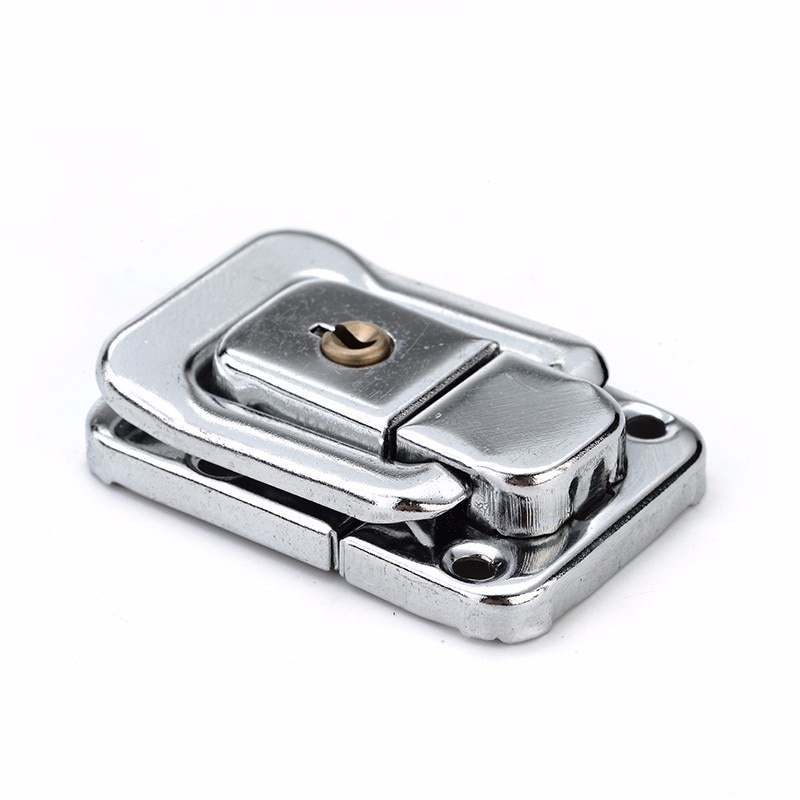 J402 Box Hasp Cabinet Fastener Lock With Key Spring Latch Catch Toggle ...