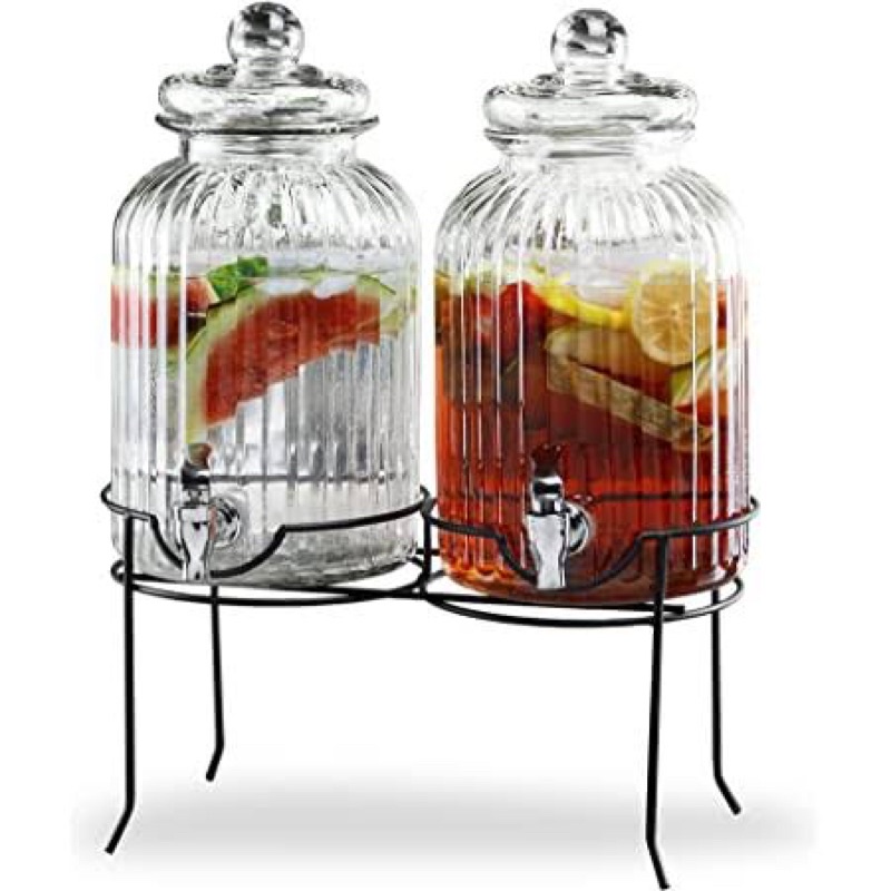 Circleware Sun Tea Mason Jar Double Glass Beverages Dispenser with