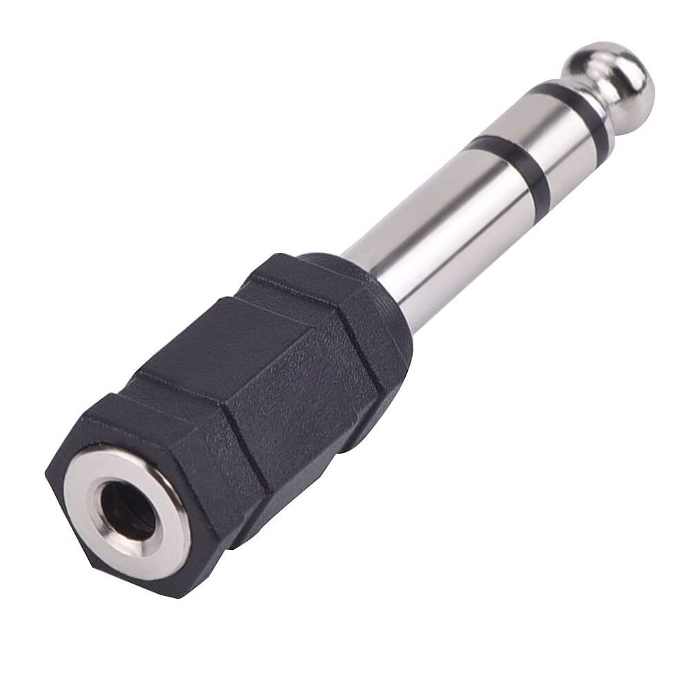 6.35 mm Audio Stereo Plug to 3.5 mm Stereo Headphone Jack Adapter