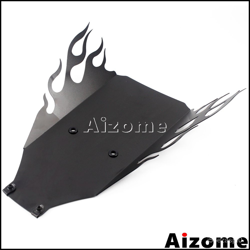 COD] Motorcycle Fire Flame Lower Belly Pan Black Under Wing For Suzuki