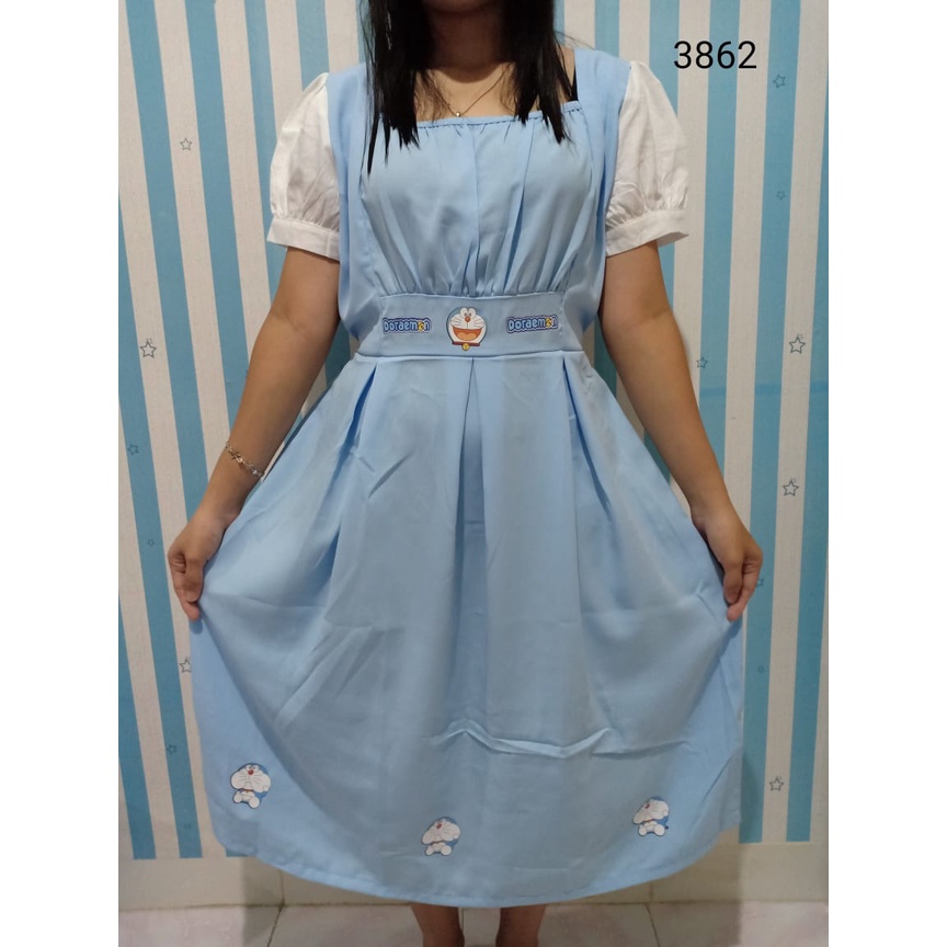 Doraemon Dress Doraemon Dres Doraemon Clothes Doraemon Collection Casual Doraemon Dress 