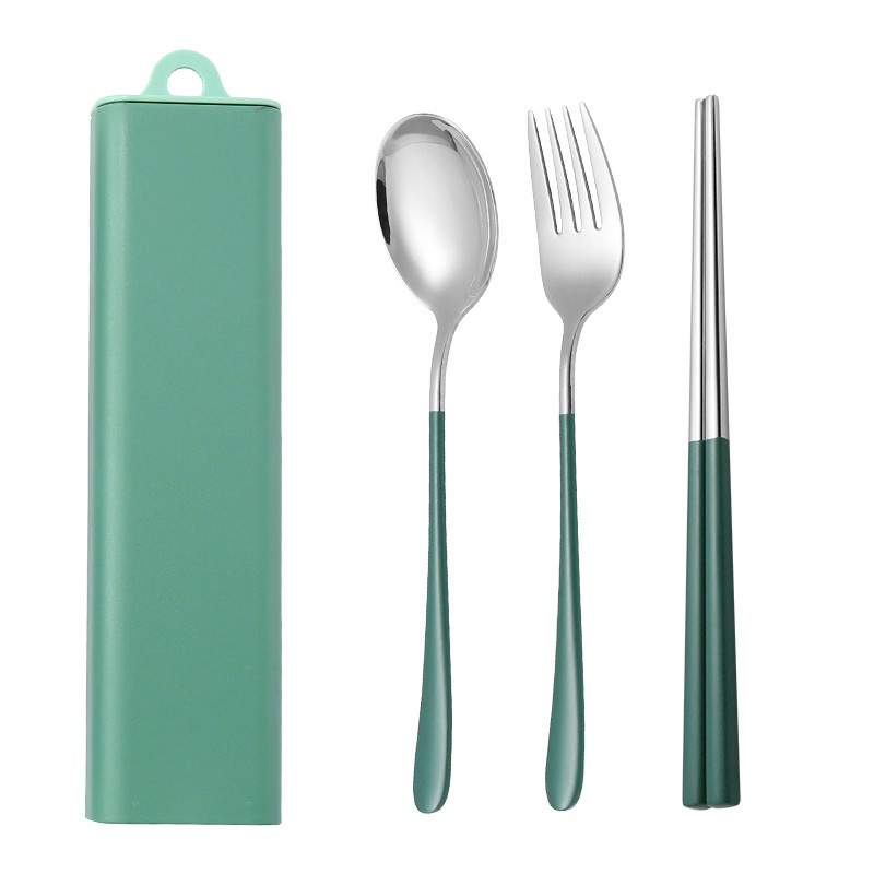 3pcs/set Food Grade Reusable Cutlery Set Travel Spoon and Fork Set