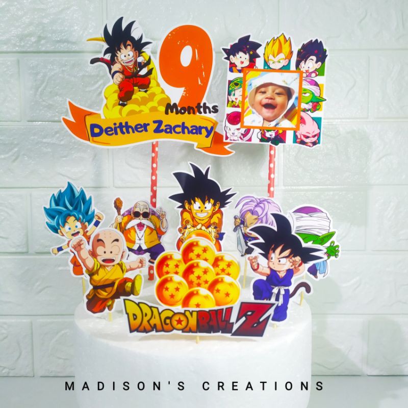 Dragon Ball Z Party Cake Topper/Banner, Backdrop Set (Personalize; High ...