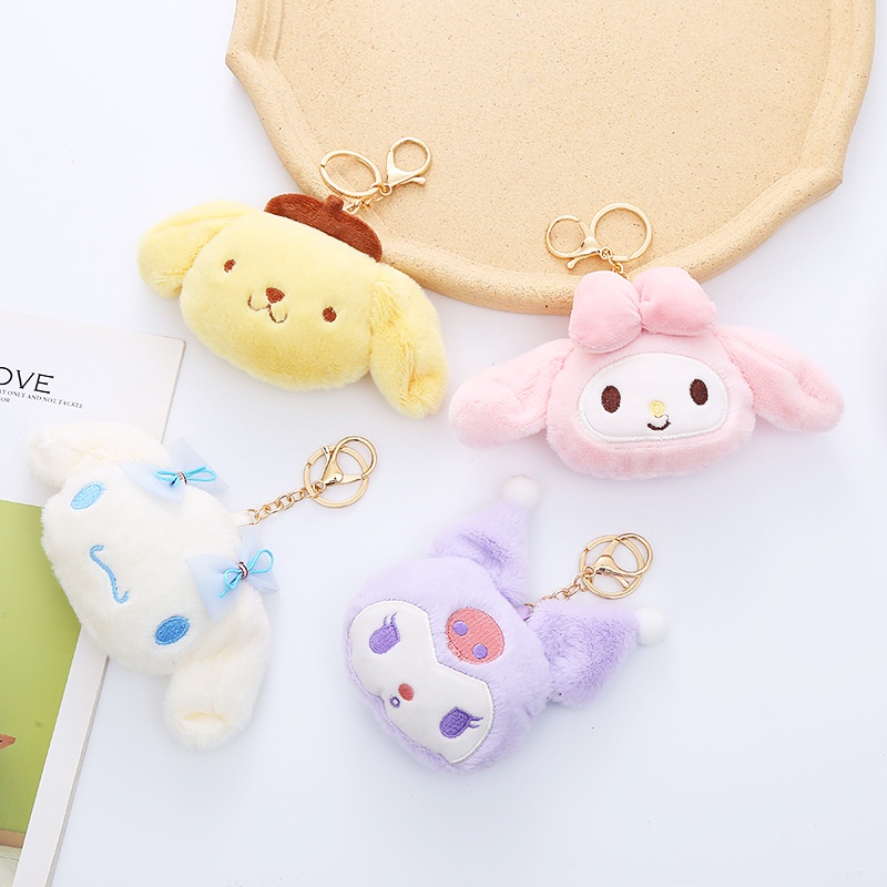 Sanrio Plush Keychains Kuromi Creative and Cute Key Ring Fashion Couple ...