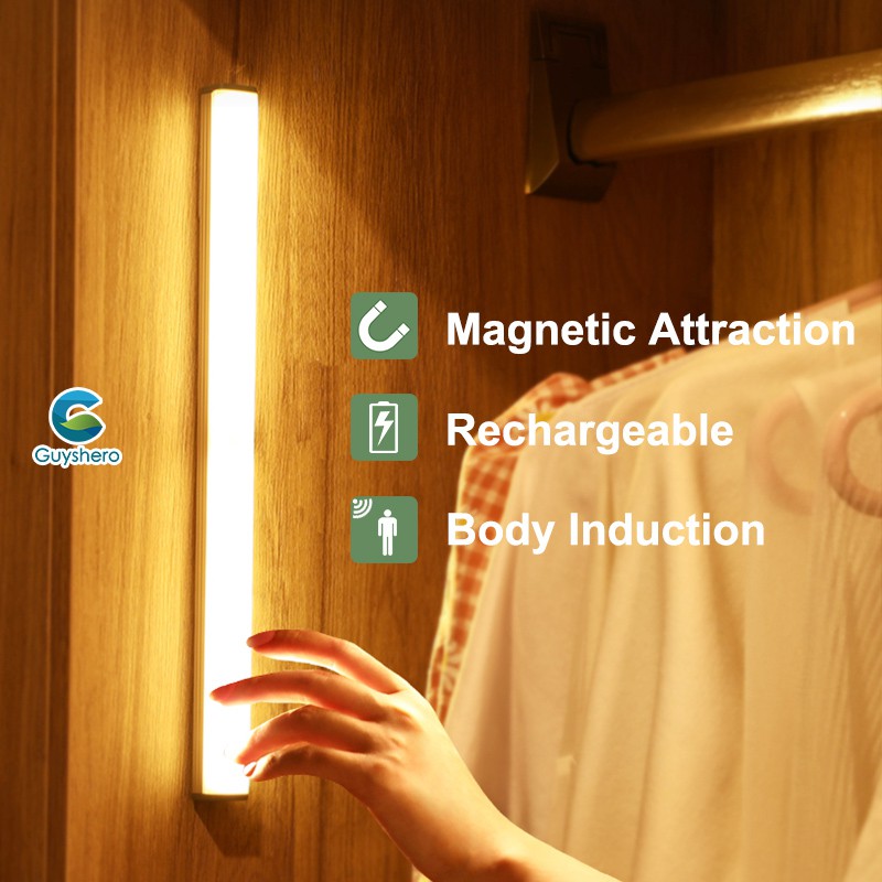 Sensor Light USB Rechargeable Wireless Body Induction Lamp Motion ...