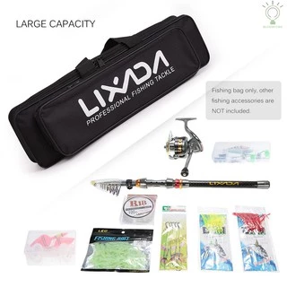 Lixada 63'' Fishing Pole Bag Portable Fishing Rod Case Folding Fishing Pole  Holder Large Capacity Rod Tackle Storage Bag