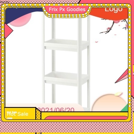 Ikea Scaffale VESKEN - Bianco, 36x23x100 Cm, 3 Ripiani In Plastica - 2