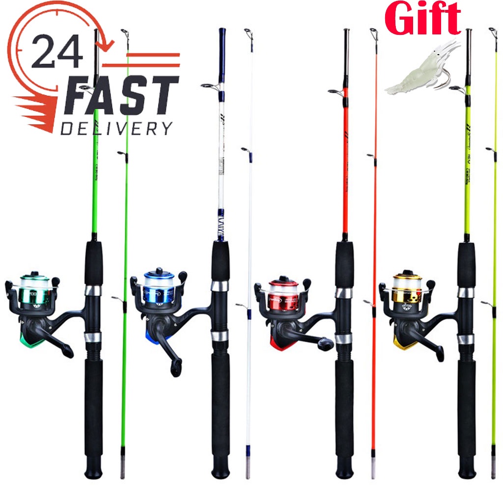 2 Section Strong Fishing Rod Reel Fishing Line Combo for Saltwater ...