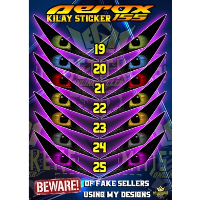 Aerox155 v1 Kilay Sticker Laminated Waterproof | Shopee Philippines