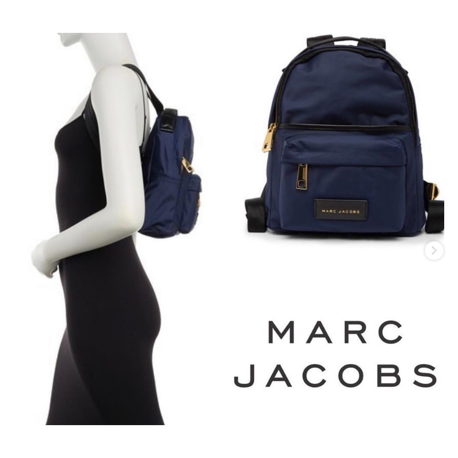 MARC JACOBS Varsity Black Nylon Abstract Adjustable Travel School