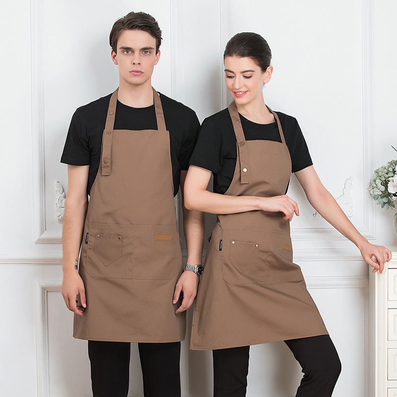 Canvas Apron Waterproof Coffee Shop Working Barber Bib Kitchen Cooking ...