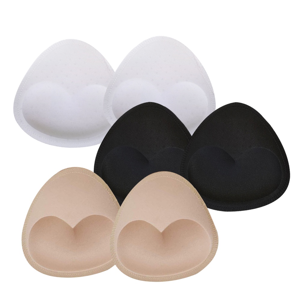 3 Pairs Bra Heart-shaped thickening Pads Inserts,Sewn & Breathable-1815