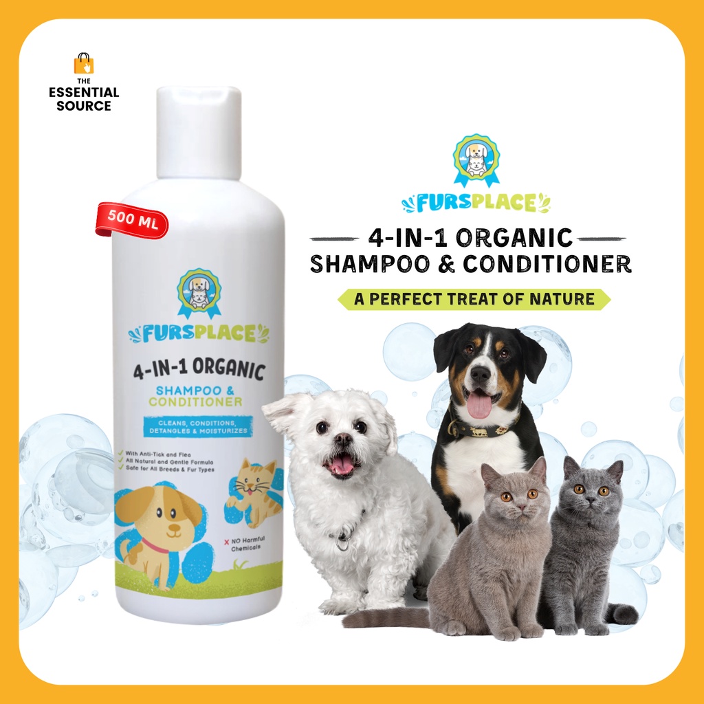 4in1 Organic Shampoo and Conditioner for Dog Cat with Anti Tick and