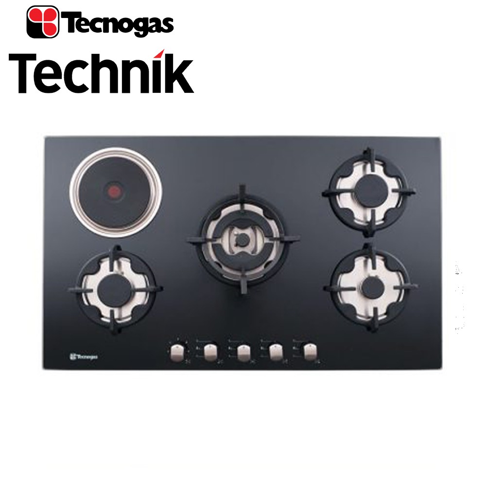 Tecnogas Cm Gas Burner Electric Hot Plate Built In Cooktop Tbh Ctg Tempered Black