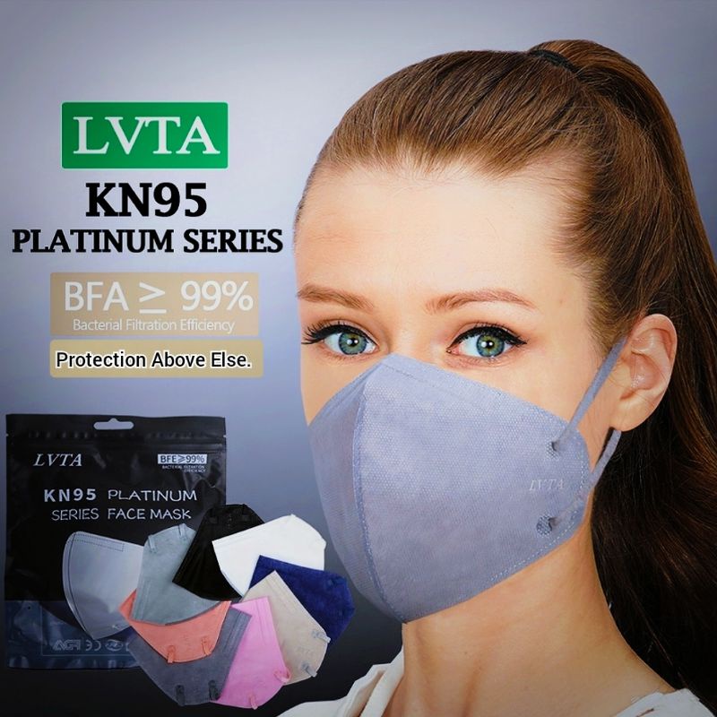 XL, FOR BIG FACE, LVTA ,KN95, PLATINUM,Korean face Mask, KN95 5D