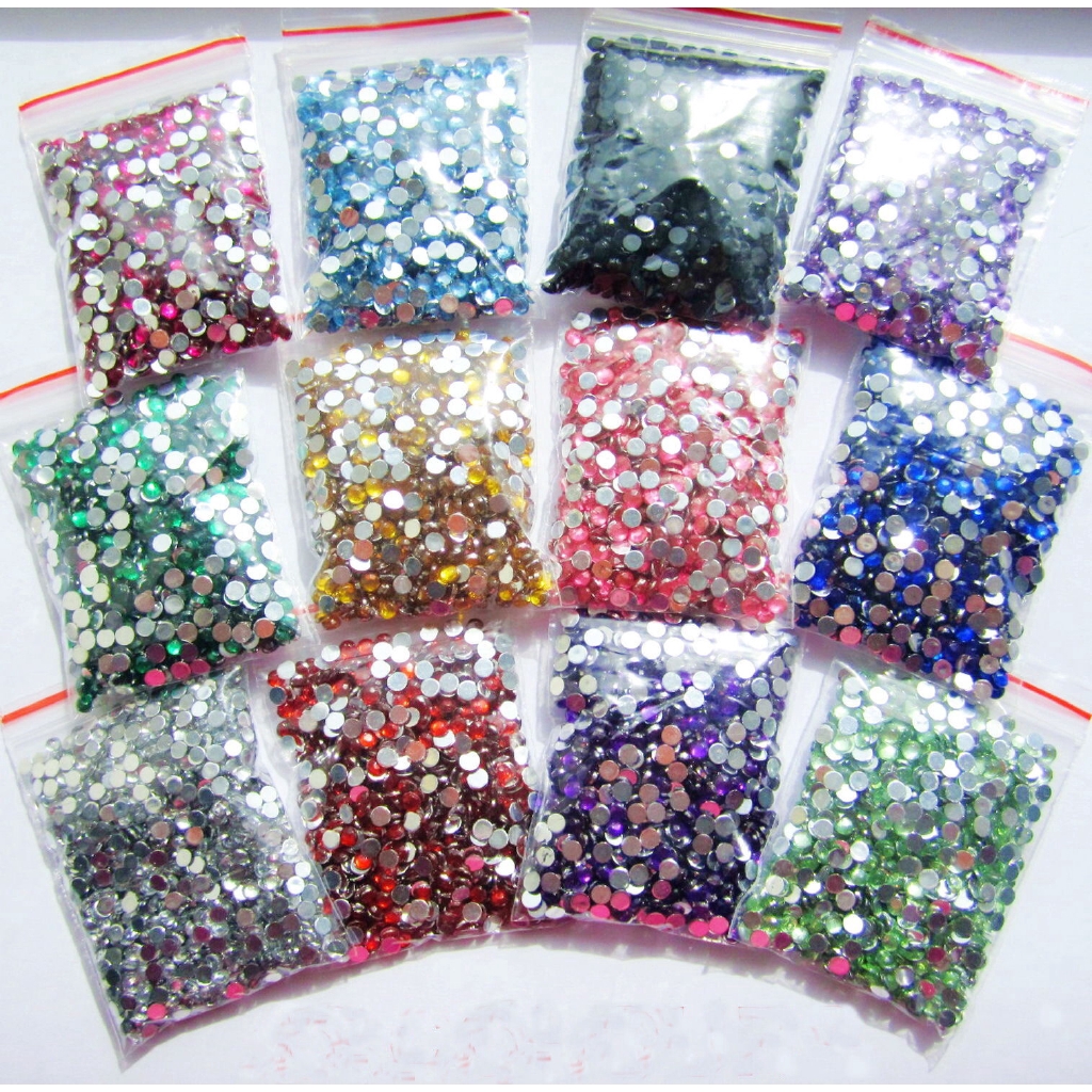 2000pcs Sparkling Resin Rhinestone Flatback Crystal 2mm 14 Facets Gems Beads Shopee Philippines 5237