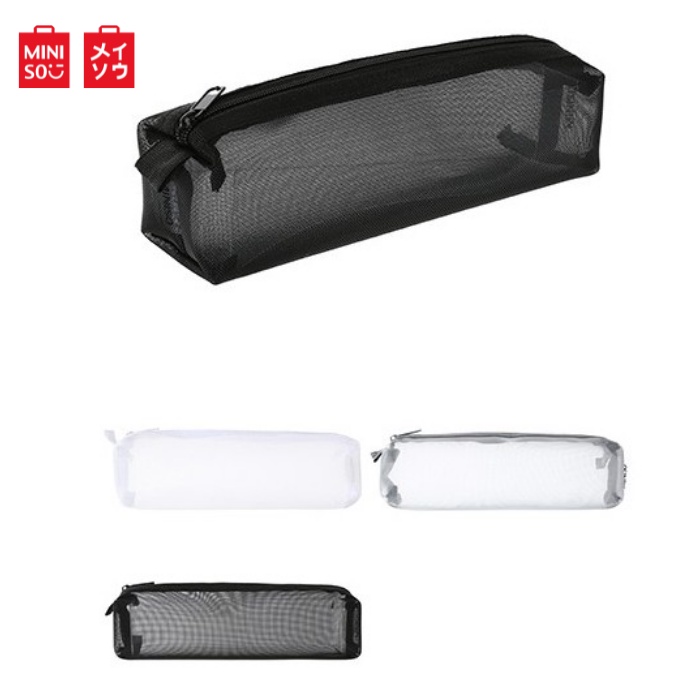 Miniso Pencil Pouch Stationery Organizer Transparent Mesh Fabric Pouch ...