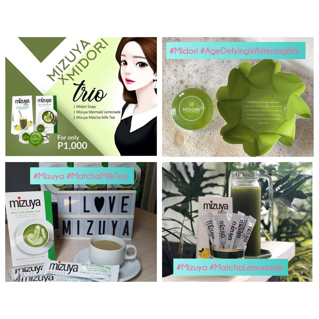 Mizuya x Midori Trio (Matcha Milk Tea + Matcha Lemonade + Midori soap