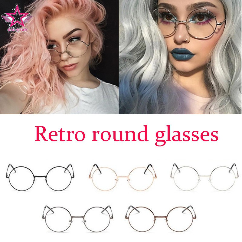 Men Large Oversized Metal Frame Clear Lens Round Circle Eye Glasses Nerd Fashion Ry4k Shopee 