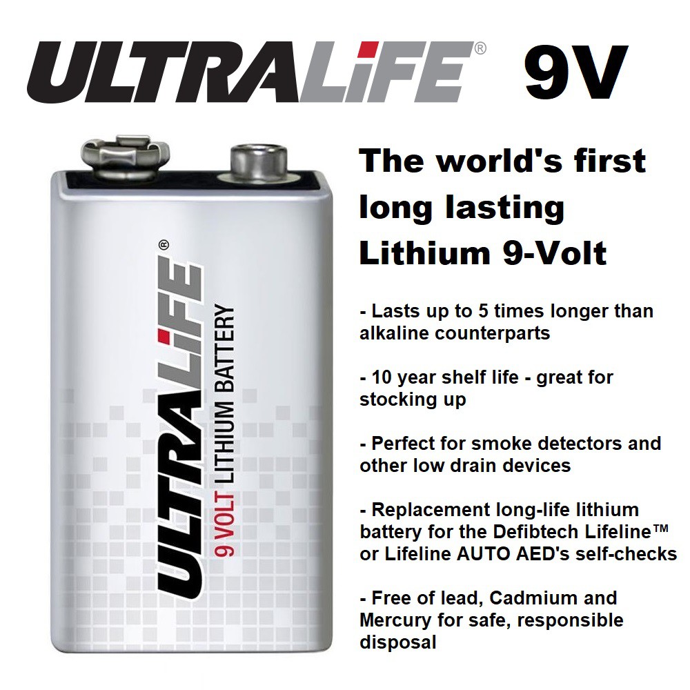 Defibtech Lifeline 9 Volt Battery