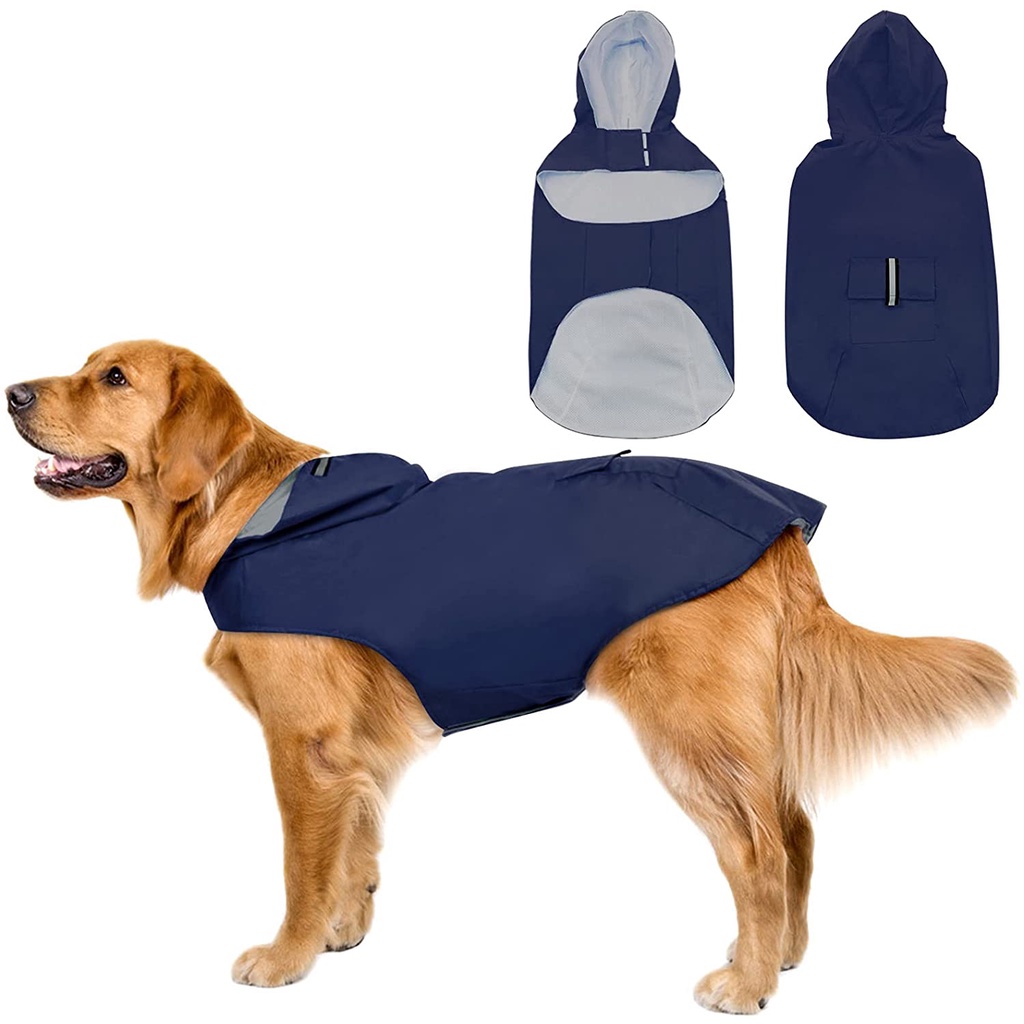 Reflective Dogs Rain Coat Golden Retriever Labrador Rain Cape Dog