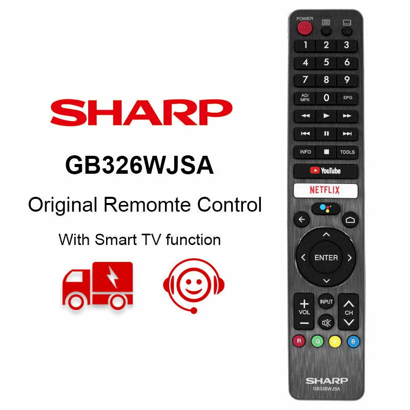 SHARP GB326WJSA For Sharp Netflix AQUOS Smart Voice LCD TV Remote